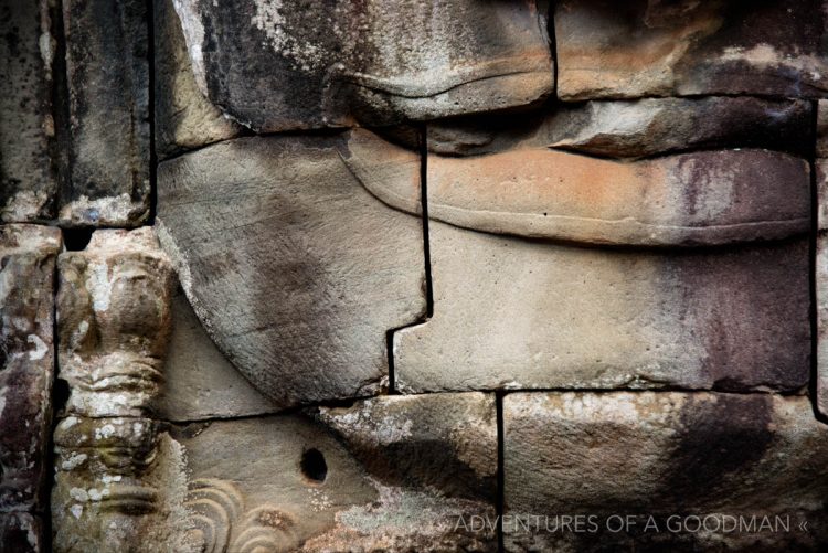A stone face at Bayon in Angkor, Cambodia