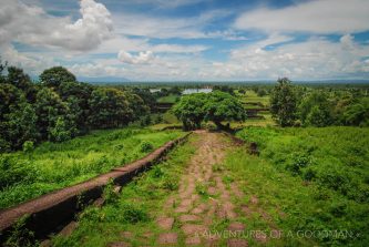 The ancient road to the Wat Phu ruins in Champasak, Laos