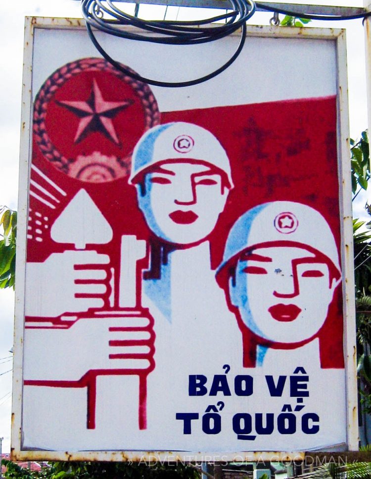 Communist propaganda signs in Viet Nam