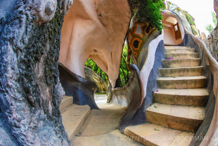 Winding stairs to nowhere at the Da Lat Crazy House in VietNam