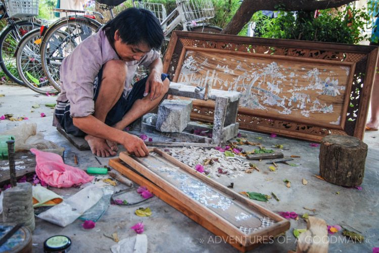A worker at the Kim Bong carpentry village, outside Hoi An, Viet Nam