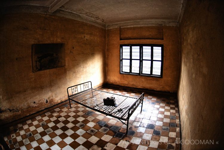 A cell inside the S-21 Detention Center in Phnom Penh, Cambodia