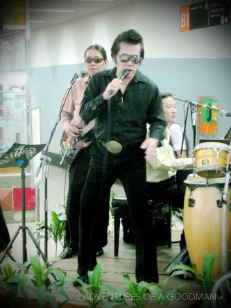 An Elvis impersonator in a mall in Chiang Mai, Thailand