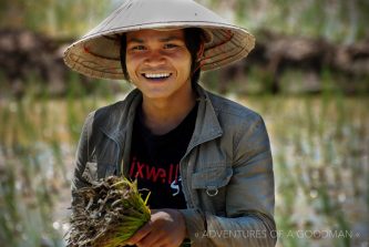 A local rice worker on Don Det, Laos