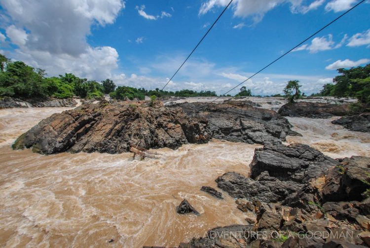 The Don Det waterfall in Laos