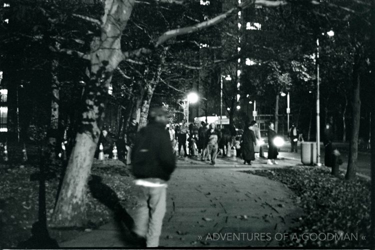 All the Roosevelt Island residents came out to watch them film Conspiracy Theory