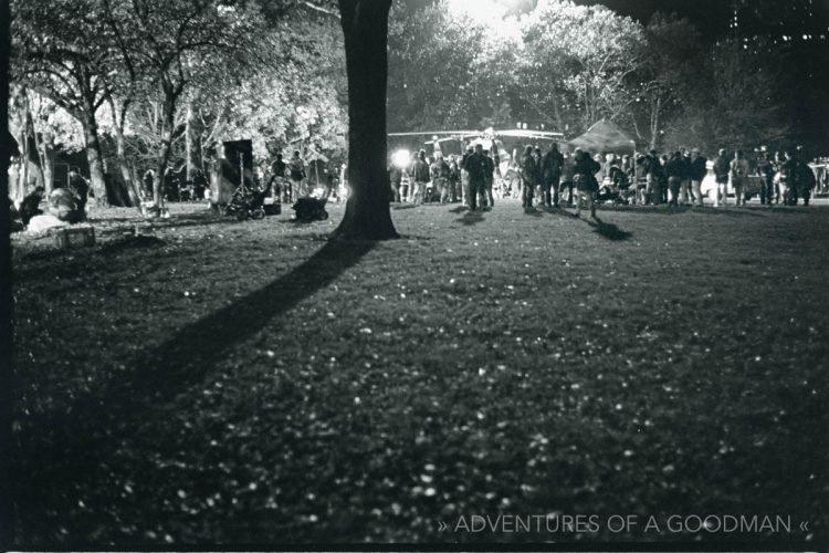 Behind the scenes filming Conspiracy Theory on Roosevelt Island