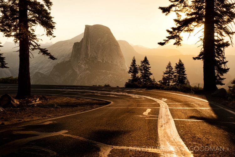 The big curve just before you reach Glacier Point in Yosemite National Park