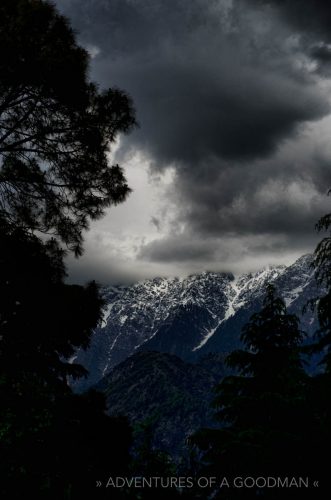 A stormy sky over the Himalayas. Taken in Naddi, McLeod Ganj, Dharamasala.