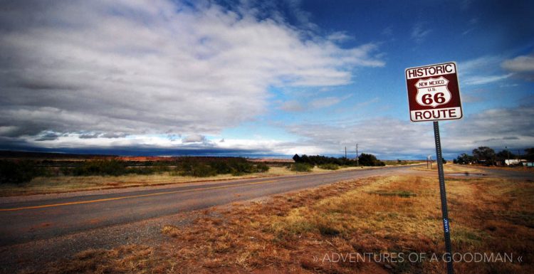 A stretch of the Mother Road in New Kirk, New Mexico