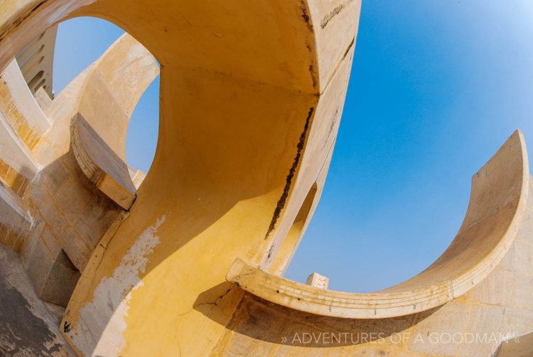 The Jantar Mantar is a collection of architectural astronomical instruments in Jaipur, India