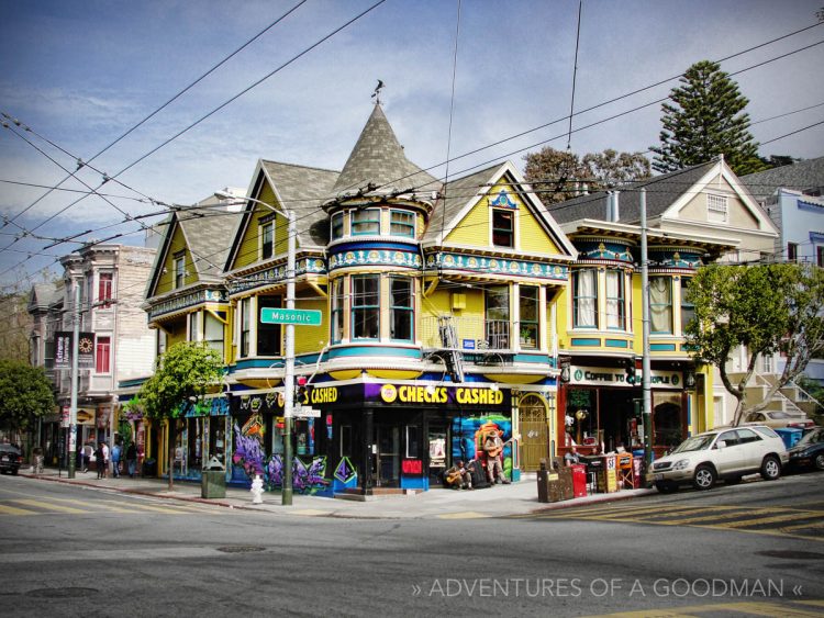 Painted Ladies on the corner of Haight and Masonic in San Francisco