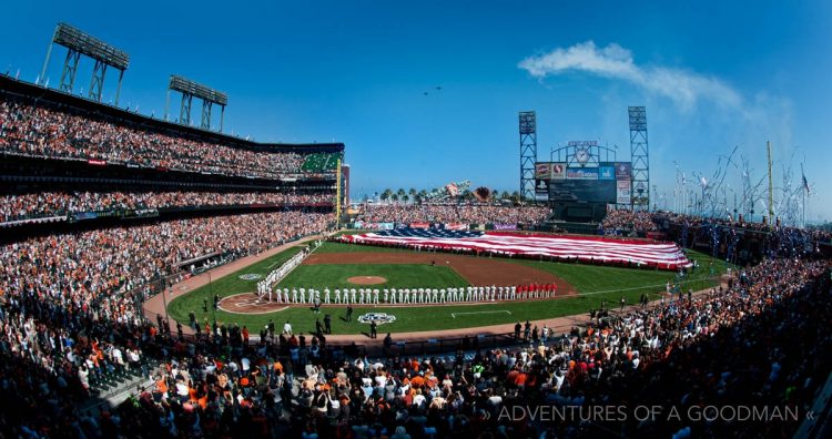 2010 NLCS Game 3 Flyover - American Flag - AT&T Park - San Francisco, CA