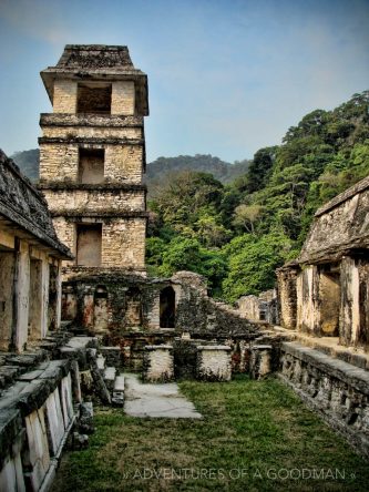 A watchtower at the Mayan ruins of Palenque in Mexico