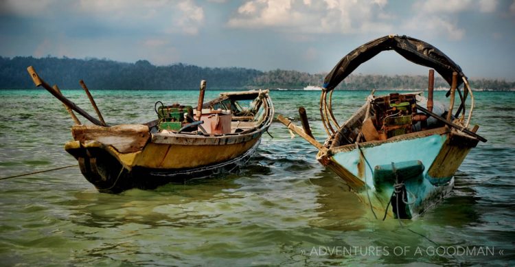 These were the boats that we rode to go scuba diving in the Andaman Islands