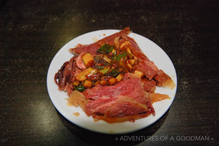 Spiced donkey meat in Hong Kong