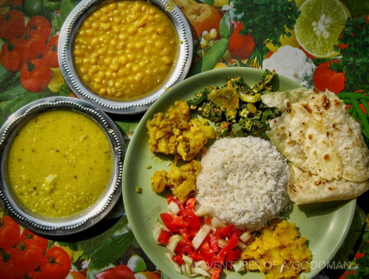 A delicious plate of food in India