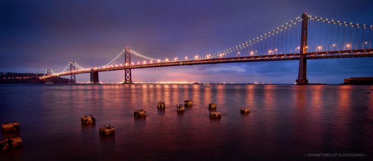 Bay Bridge San Francisco California USA Blue Hour