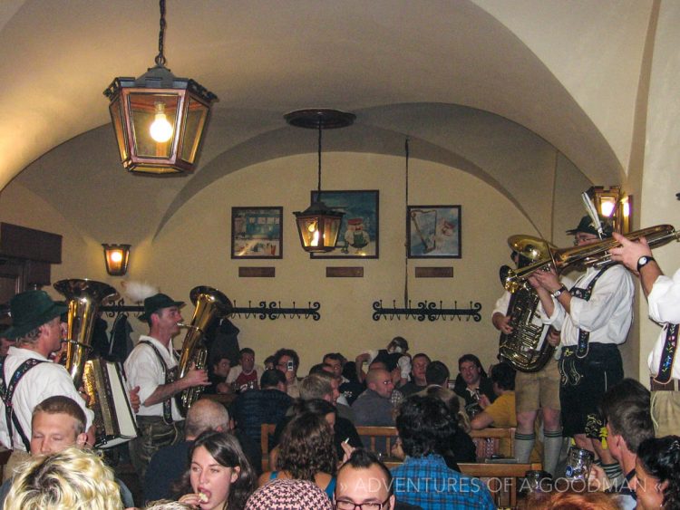 Inside the Hofbräuhaus in Munich, Germany