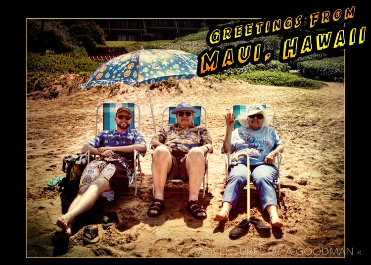 Me, Mary and Ron on the Beach of Maui