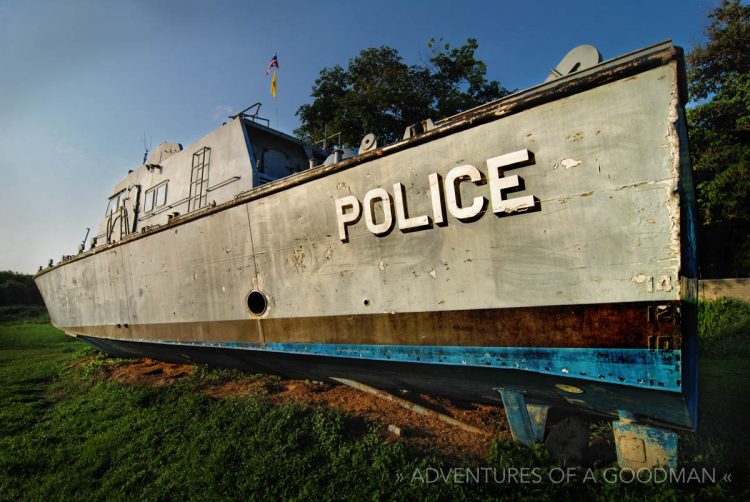 Police Boat 813, that was thrown 2km inland by the tsunami wave in 2004 in Ko Lak