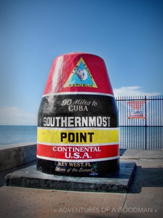 The Southernmost Point in the USA is located in Key West, Florida