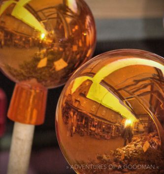 Reflections of the Augsburg Christmas market in Germany