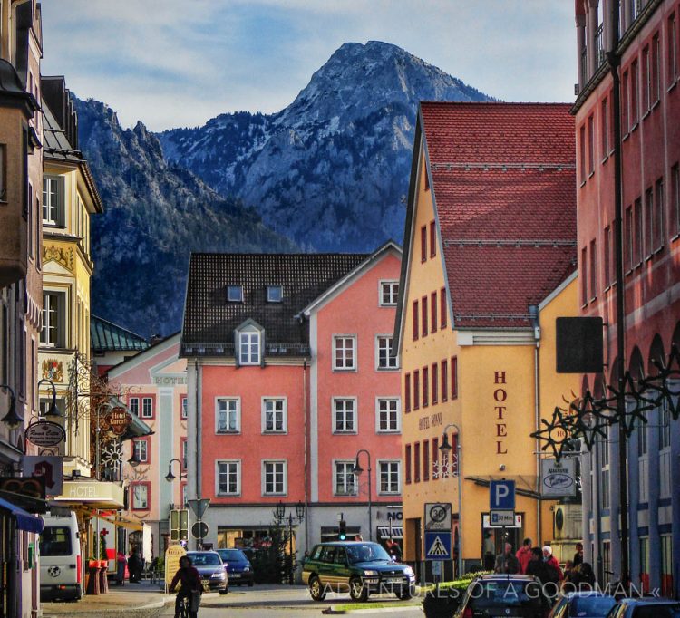 The Bavarian streets of Fussen, Germany