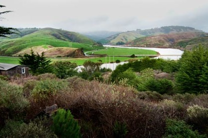 Rolling hills and hidden humanity in Northern California in the fall