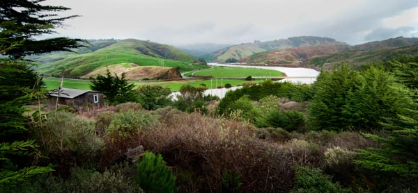 Rolling hills and hidden humanity in Northern California in the fall