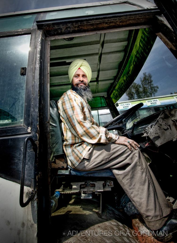 A bus driver at the Amritsar Bus Station in India