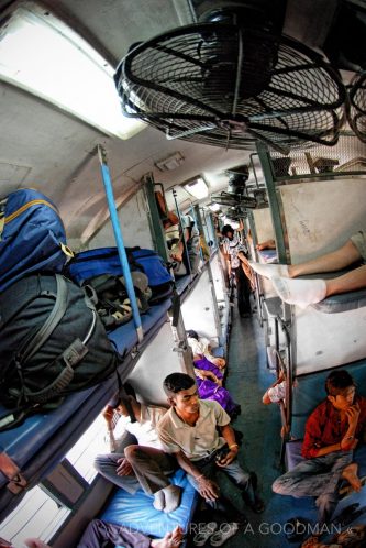 Inside of an Indian sleeper train car