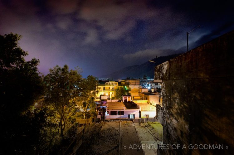 The view of Rishikesh from the roof of our hotel