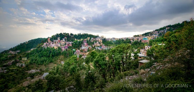 A stormy late-afternoon McLeod Ganj skyline from the road to Bhagsu