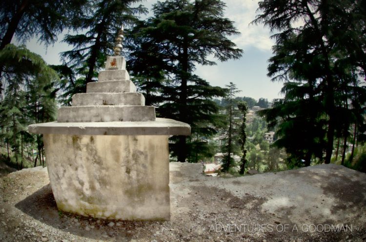 To reach this stupa, I had to climb down the mountainside next to the road between McLeod Ganj and Bhagsu