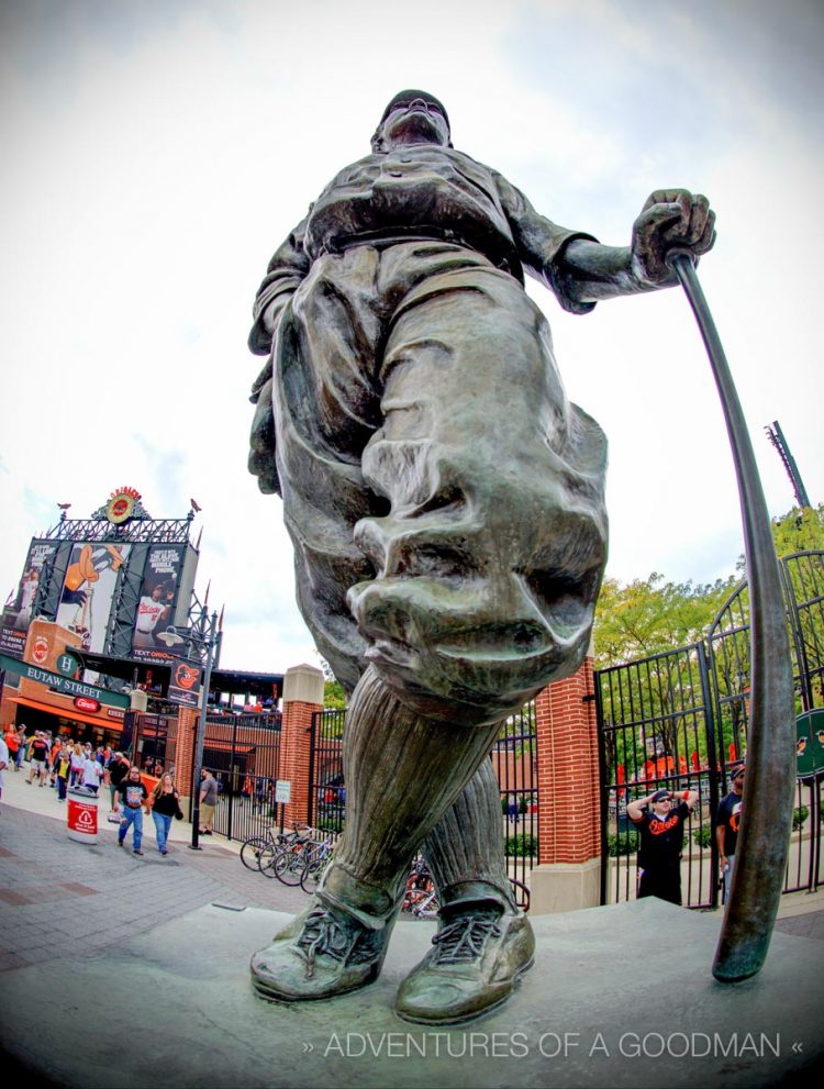The Babe Ruth statue at Camden Yards