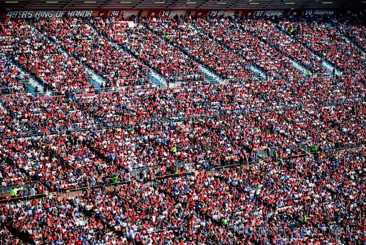 A sea of red fans at Candlestick Park