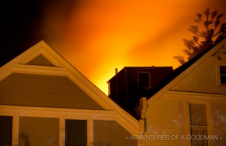 A fire on Masonic Avenue in San Francisco on New Years Day, 2012