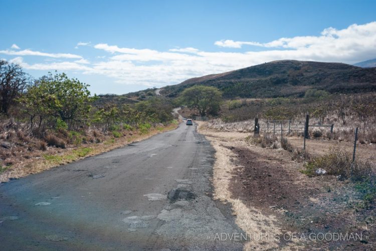 Driving alongside the Haleakala Volcano in Maui, Hawaii