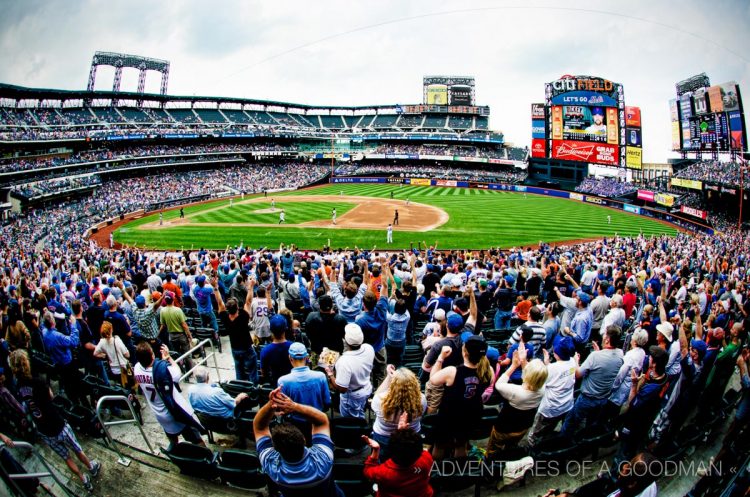 RA Dickey gets a hit in his final at bat of the 2012 season at Citi Field in Queens, New York