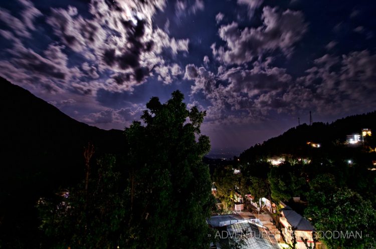 A view from the rooftop of Bhagsu Villas, taken during the May 2012 Supermoon