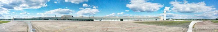 A panoramic view of Tempelhofer Flugahafen in Berlin, Germany