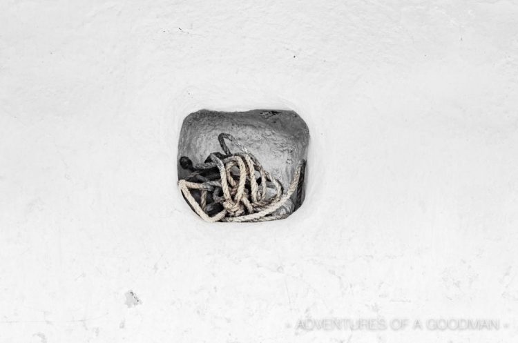 Yup. It's rope in a wall.