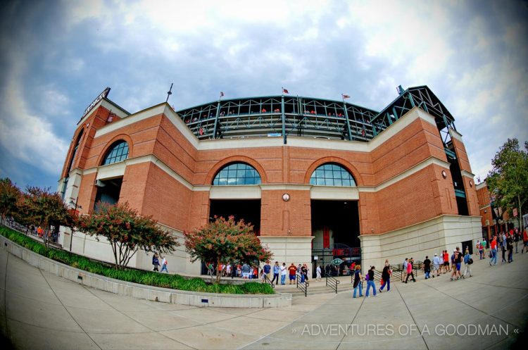 The exterior of Camden Yards - the home stadium of the Baltimore Orioles