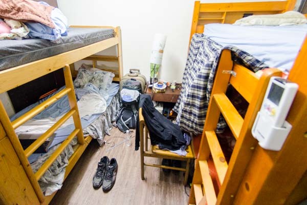 Dorm beds at the Taipei Ximen MRT Teacher Hostel in Taiwan