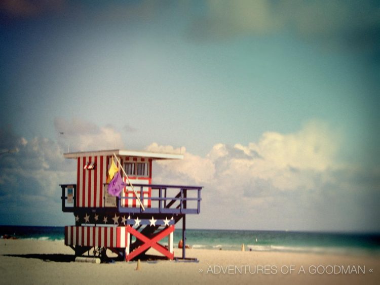 A USA-Themed Lifeguard Stand on Miami's South Beach