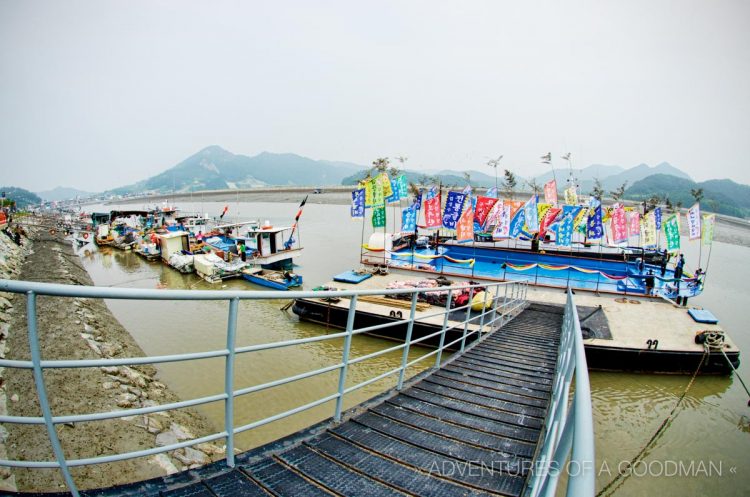 Our boat was the main one with the flags. Most other people would board one of the boats to the left