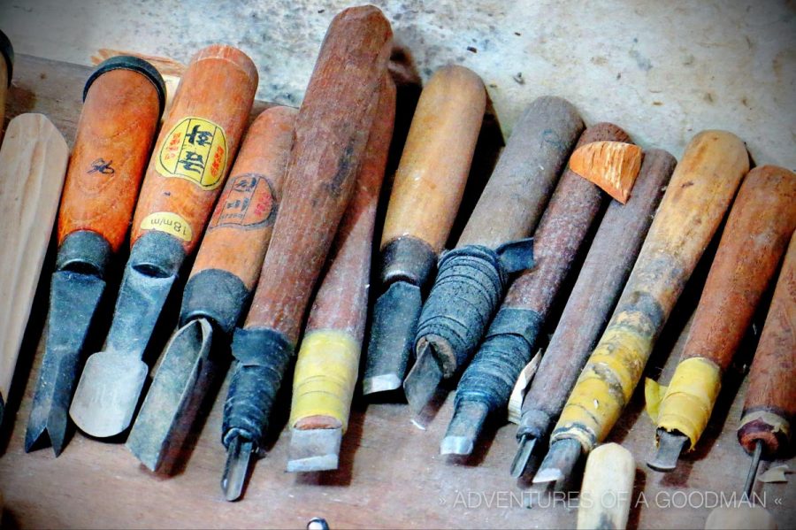 These are the tools used to create Hahoe masks