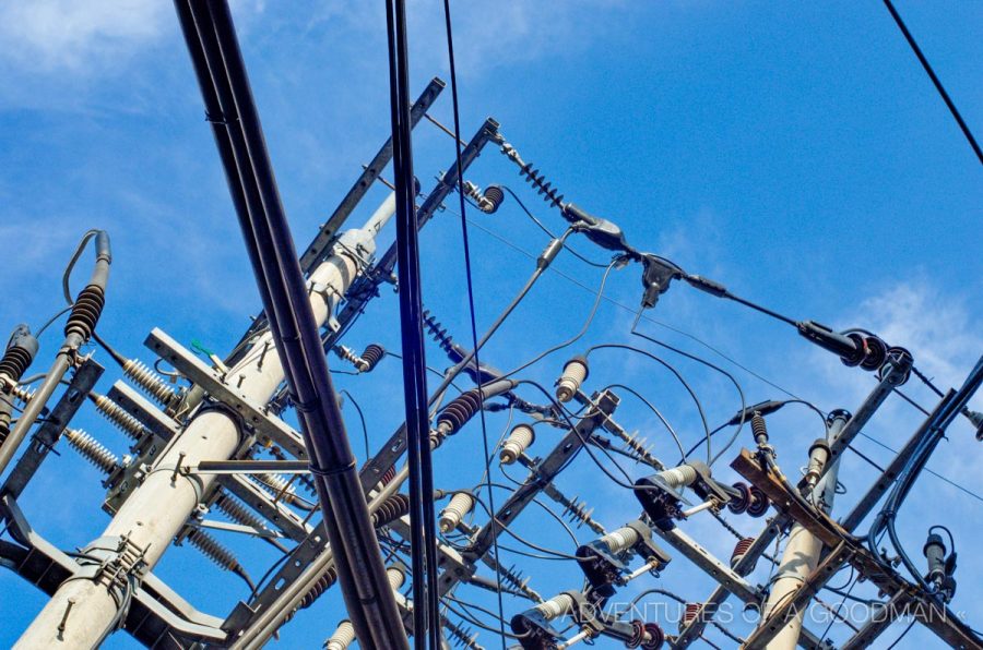 Towering above Namdaemun Market is a maze of electric wires