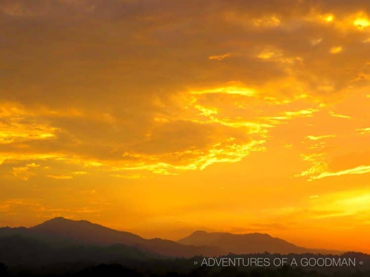 Sunset at Finca Los Angeles in Colombia